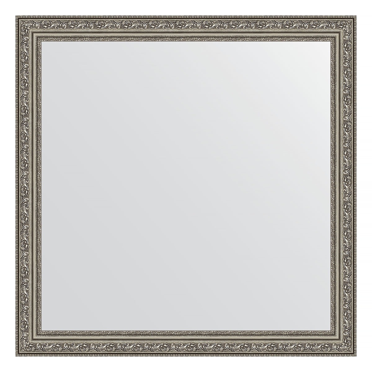 Зеркало в багетной раме Evoform виньетка состаренное серебро 56 мм 74х74 см зеркало в багетной раме evoform виньетка состаренное серебро 56 мм 54х74 см