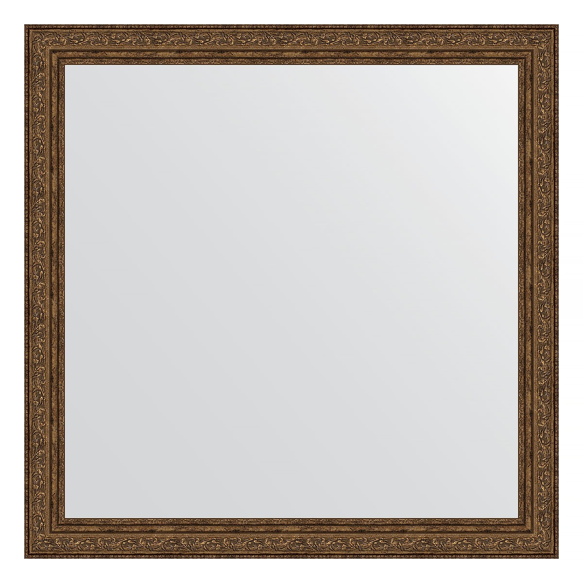 Зеркало в багетной раме Evoform виньетка состаренная бронза 56 мм 74х74 см зеркало с фацетом в багетной раме evoform состаренная бронза 66 мм 62х92 см