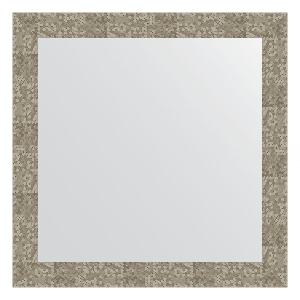 Зеркало в багетной раме Evoform соты титан 70 мм 76х76 см