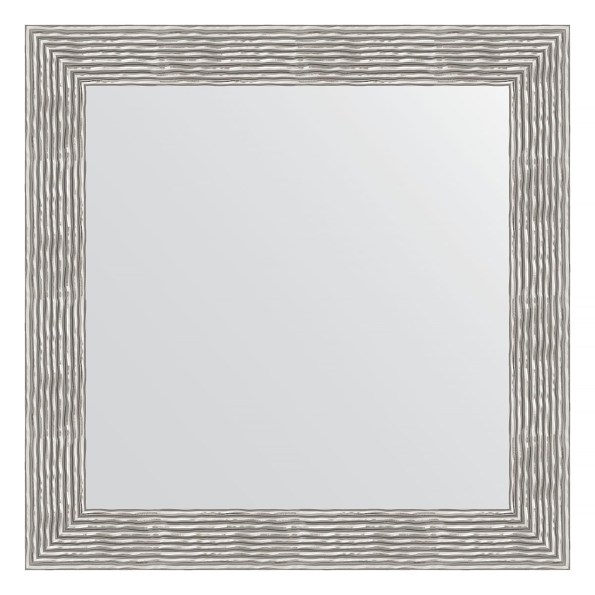 Зеркало в багетной раме Evoform волна хром 90 мм 80х80 см