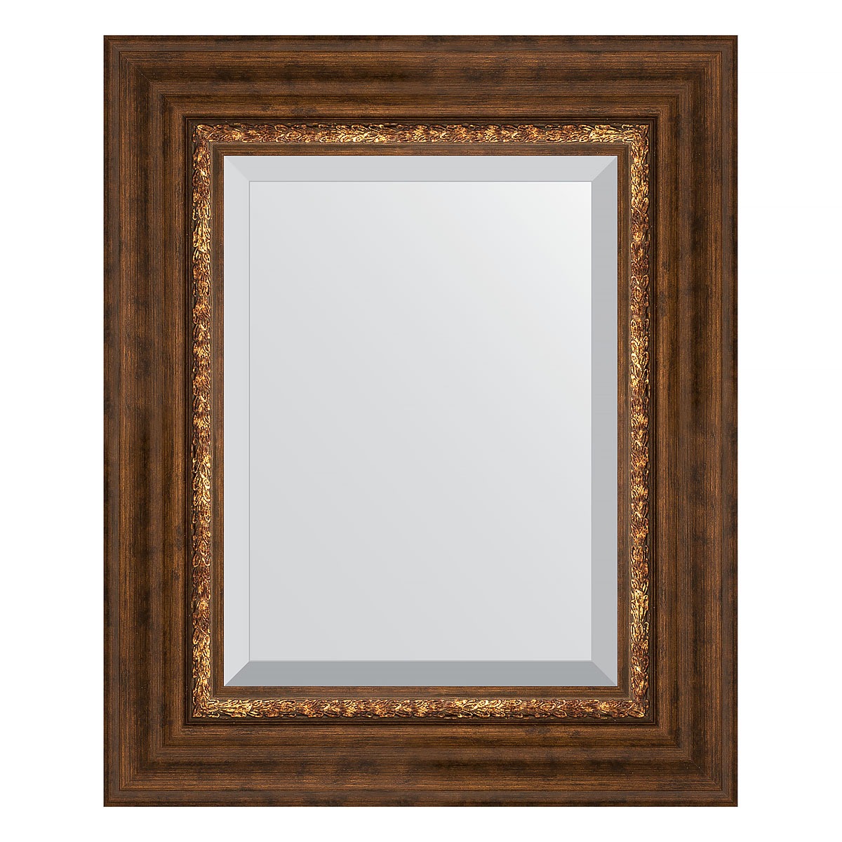 Зеркало с фацетом в багетной раме Evoform римская бронза 88 мм 46х56 см зеркало 106х106 см римская бронза evoform exclusive g by 4449