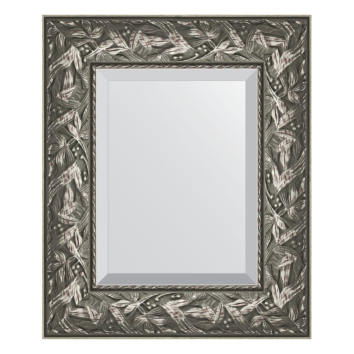 Зеркало с фацетом в багетной раме Evoform византия серебро 99 мм 49х59 см зеркало 69х159 см византия серебро evoform exclusive by 3572