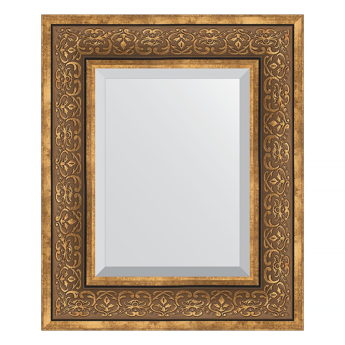 Зеркало с фацетом в багетной раме Evoform вензель бронзовый 101 мм 49х59 см