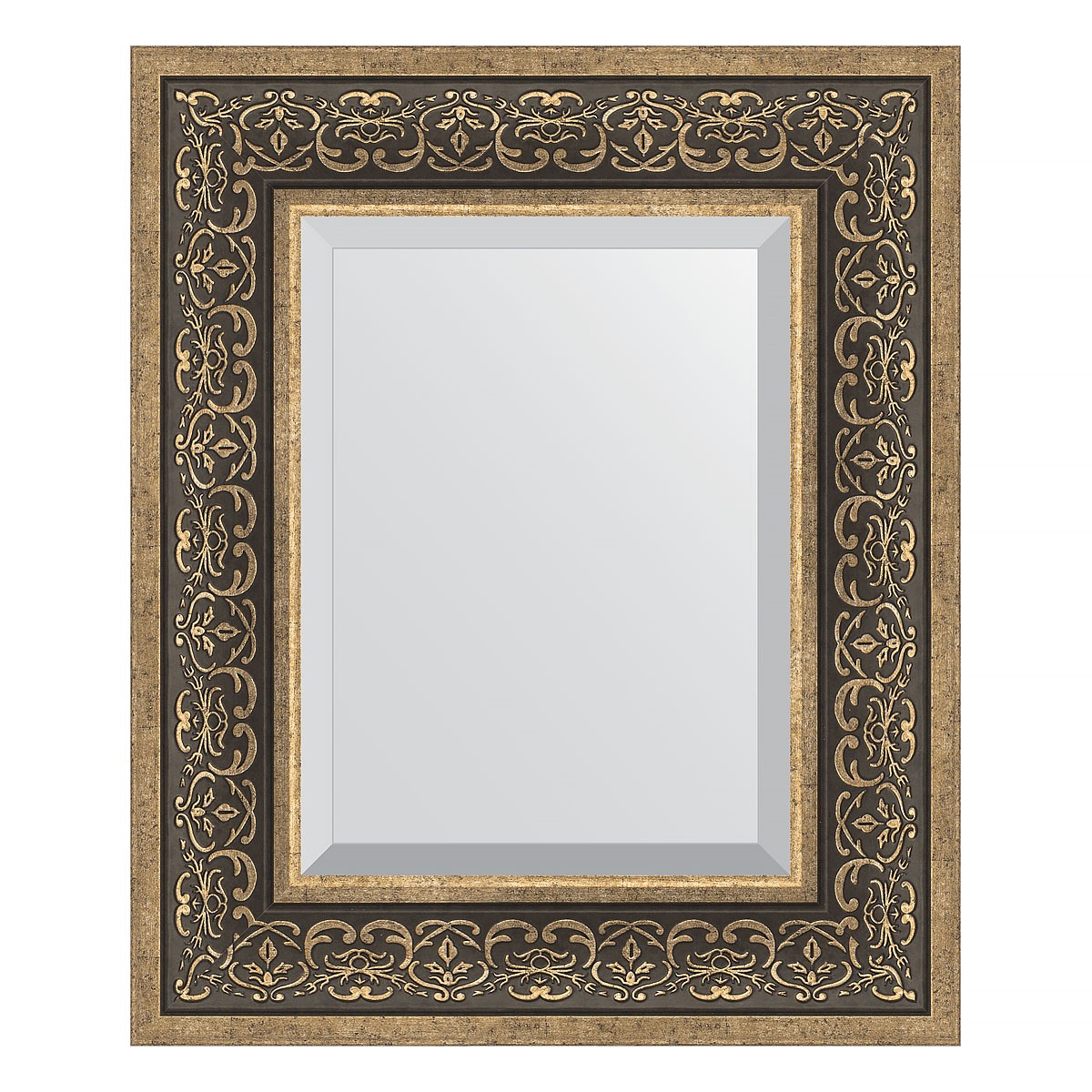 Зеркало с фацетом в багетной раме Evoform вензель серебряный 101 мм 49х59 см зеркало 49х59 см травленая бронза evoform exclusive by 3368