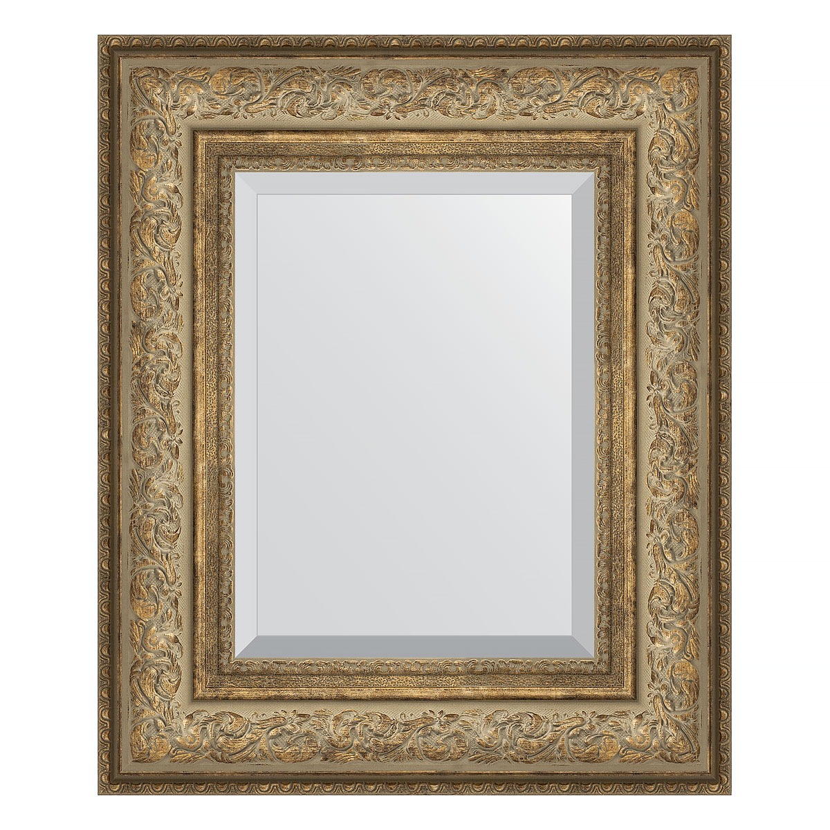 Зеркало с фацетом в багетной раме Evoform виньетка античная бронза 109 мм 50х60 см