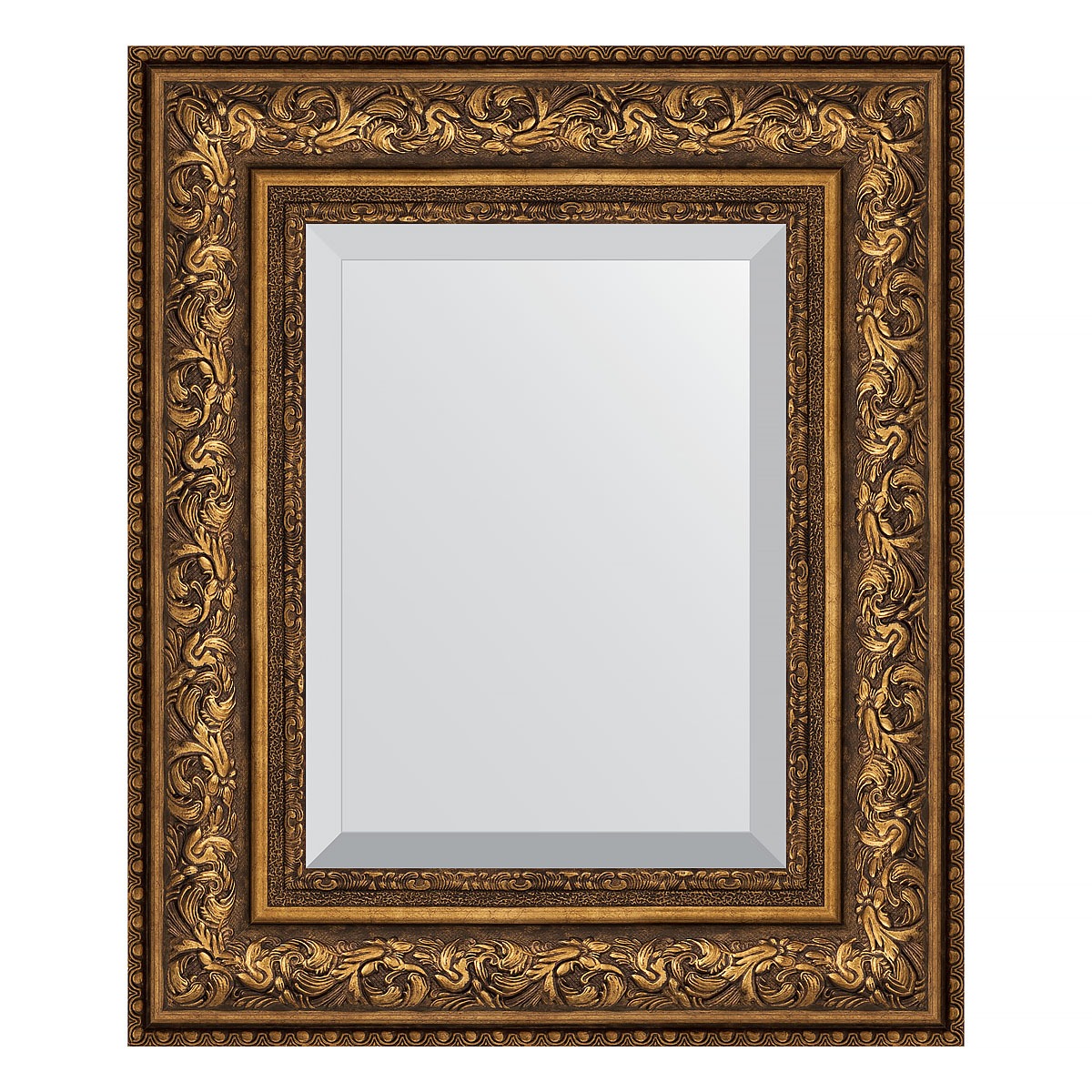 Зеркало с фацетом в багетной раме Evoform виньетка состаренная бронза 109 мм 50х60 см зеркало evoform с фацетом 15 mm 50х60 см
