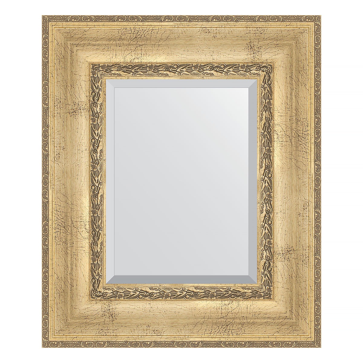 Зеркало с фацетом в багетной раме Evoform состаренное серебро с орнаментом 120 мм 52х62 см