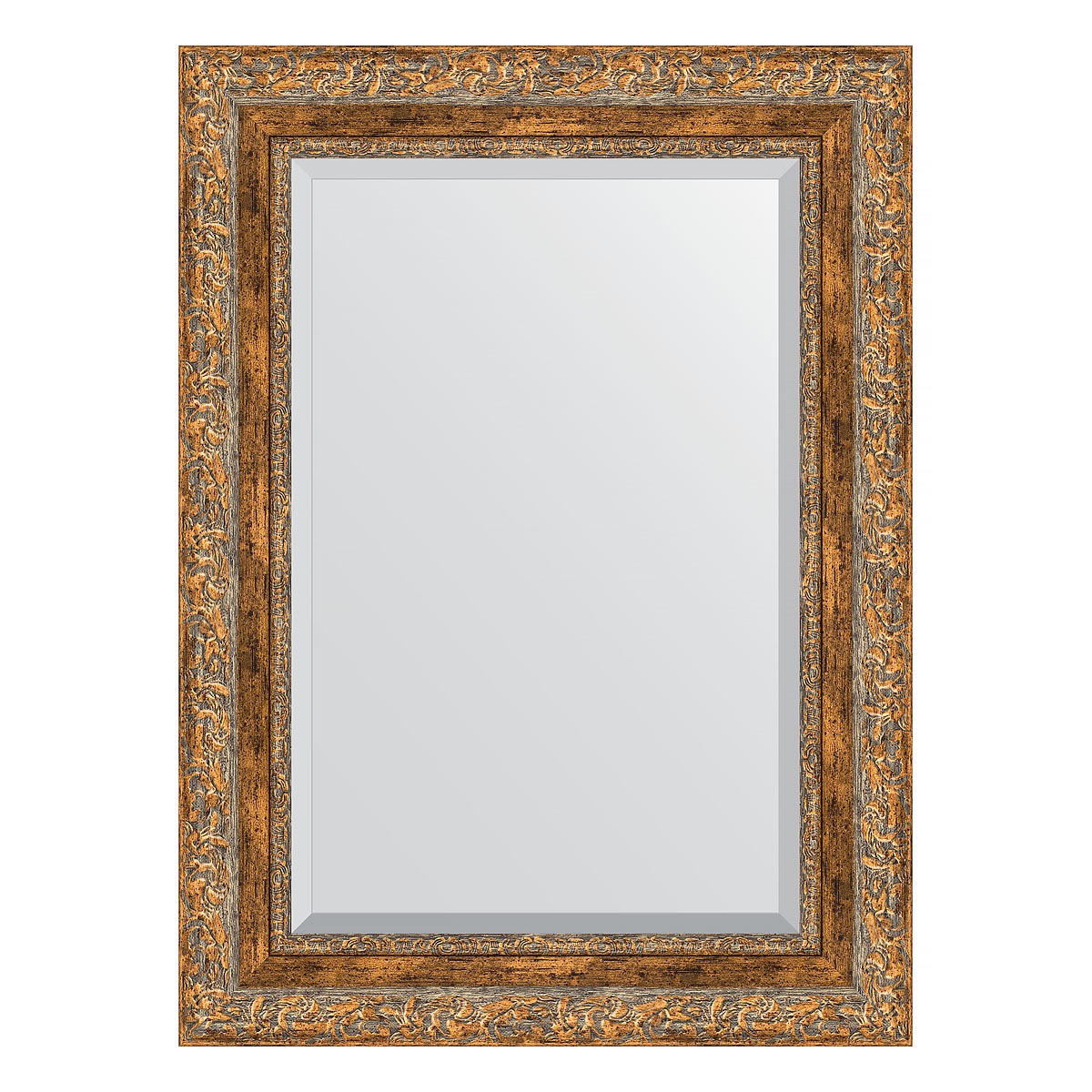 Зеркало с фацетом в багетной раме Evoform виньетка античная бронза 85 мм 55х75 см