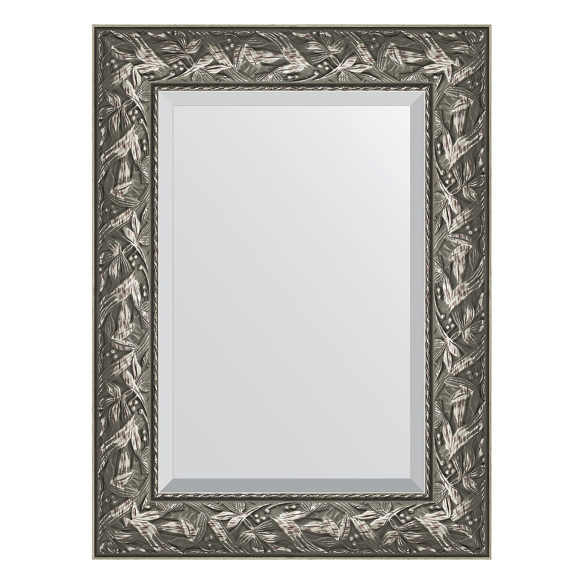 Зеркало с фацетом в багетной раме Evoform византия серебро 99 мм 59х79 см зеркало 69х159 см византия серебро evoform exclusive by 3572