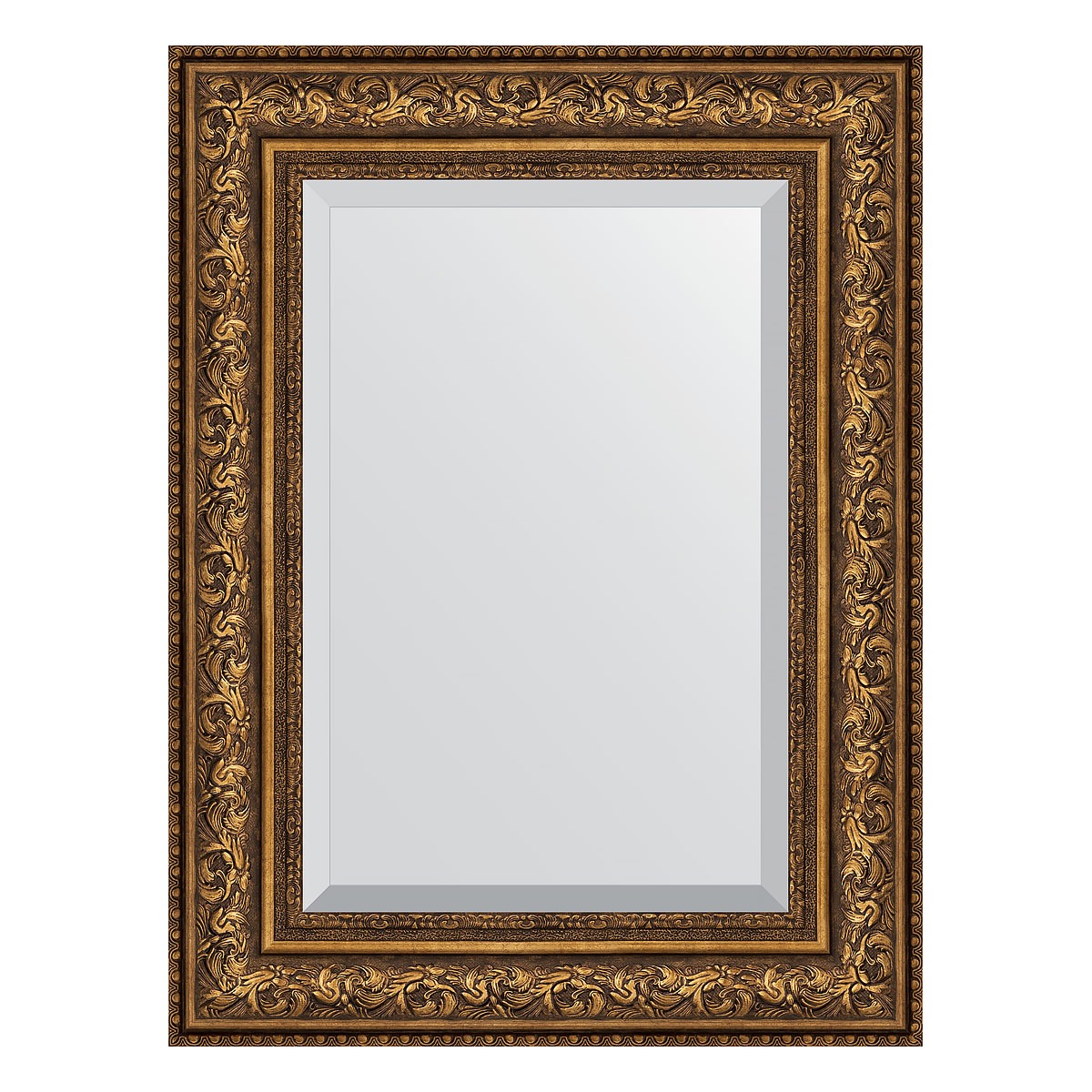 Зеркало с фацетом в багетной раме Evoform виньетка состаренная бронза 109 мм 60х80 см