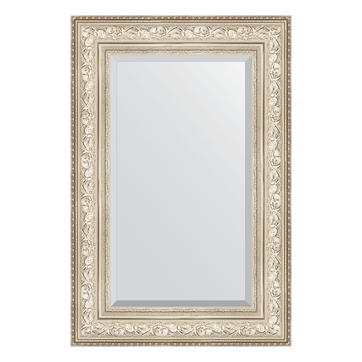 Зеркало с фацетом в багетной раме Evoform виньетка серебро 109 мм 60х90 см зеркало 45х55 см виньетка античное серебро