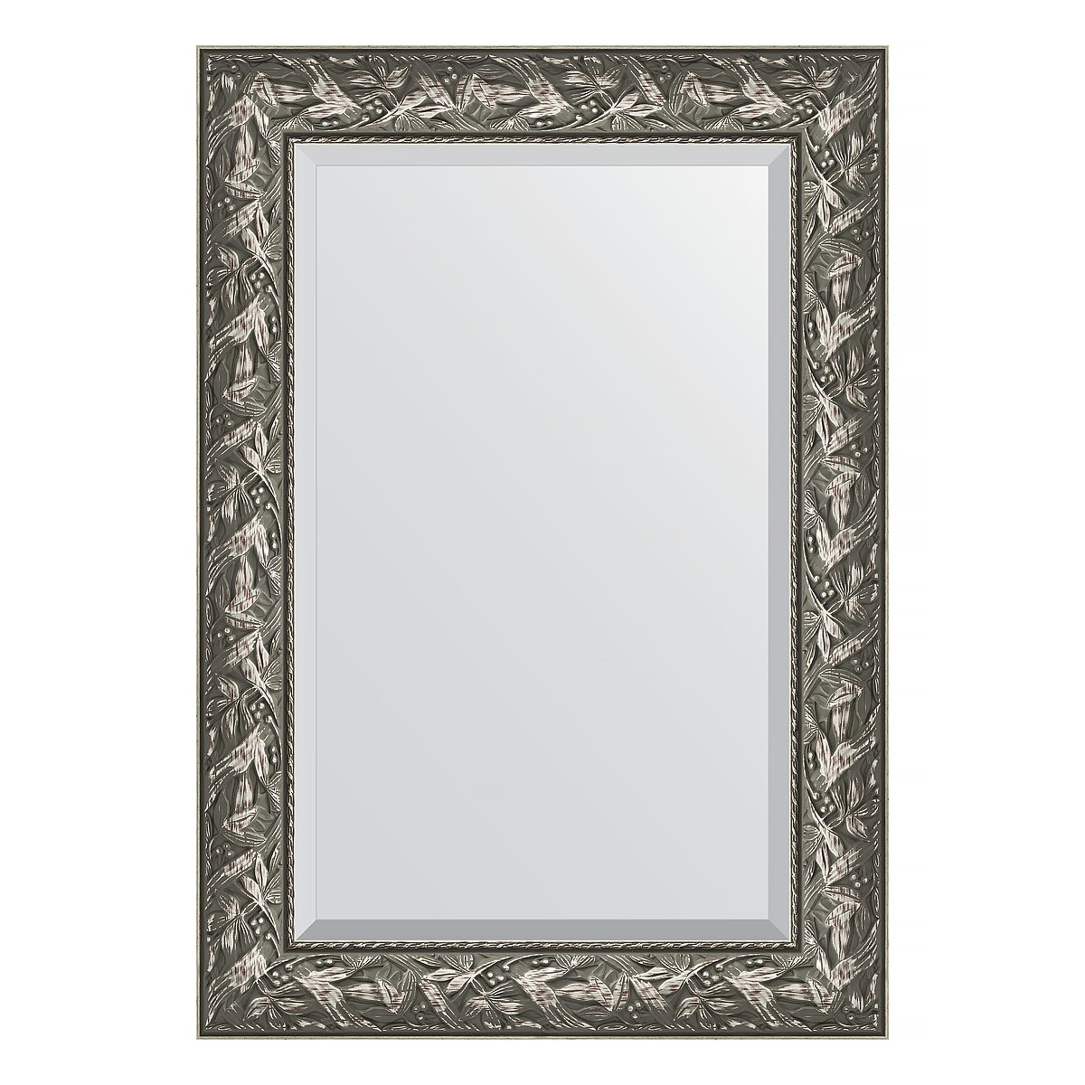 Зеркало с фацетом в багетной раме Evoform византия серебро 99 мм 69х99 см