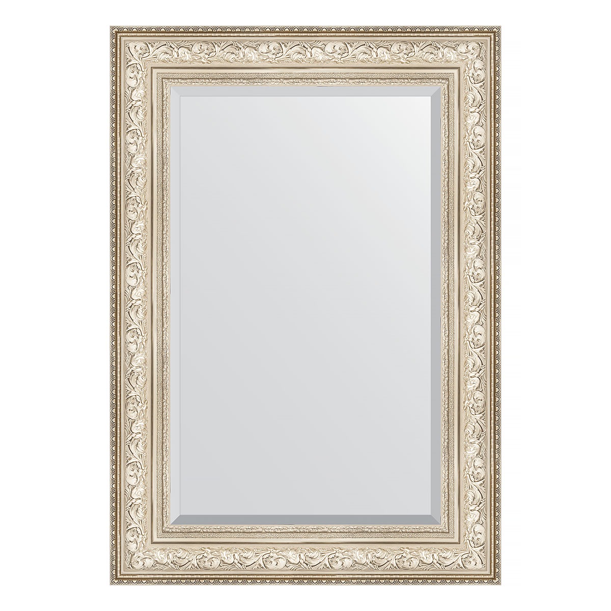 Зеркало с фацетом в багетной раме Evoform виньетка серебро 109 мм 70х100 см зеркало 45х55 см виньетка античное серебро