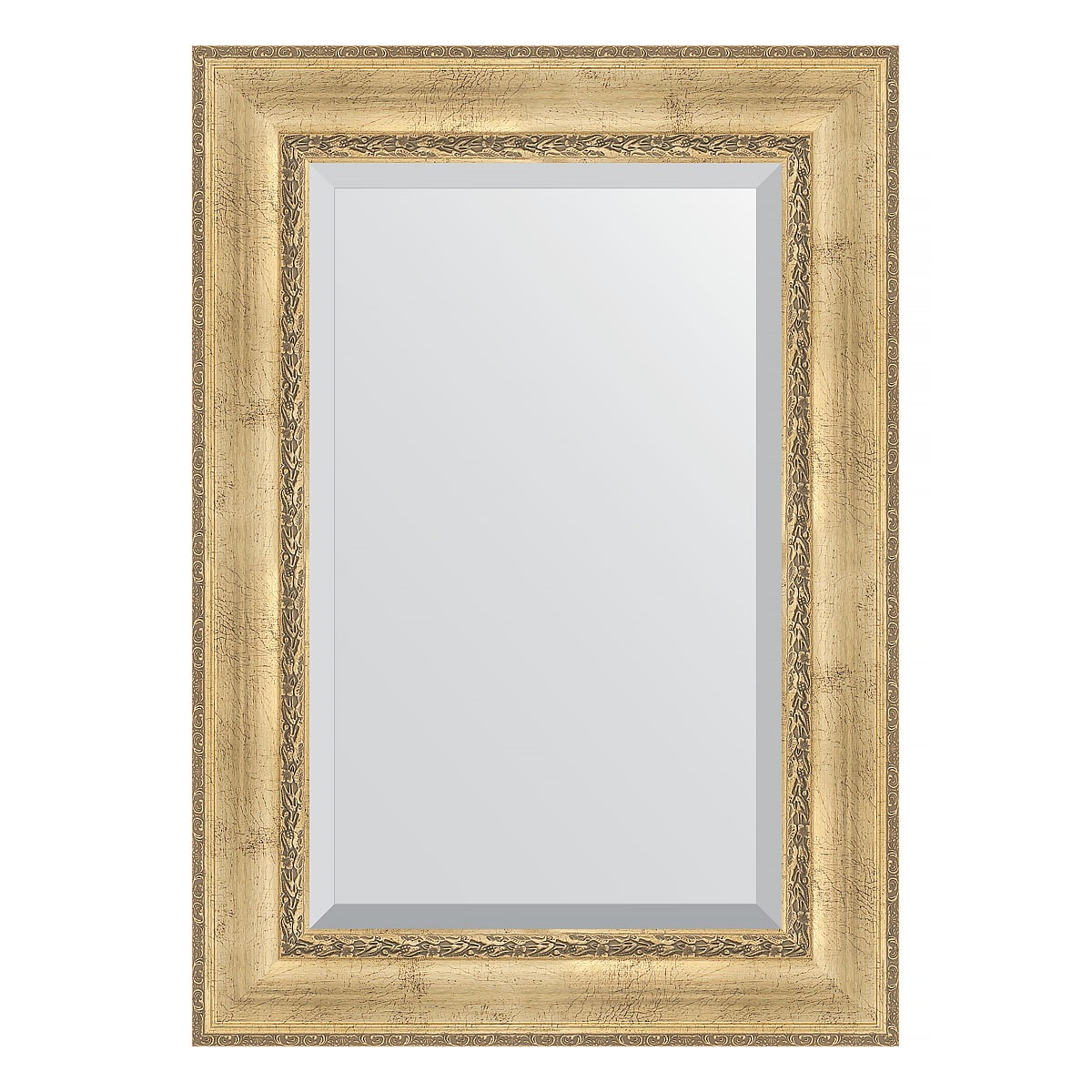 Зеркало с фацетом в багетной раме Evoform состаренное серебро с орнаментом 120 мм 72х102 см