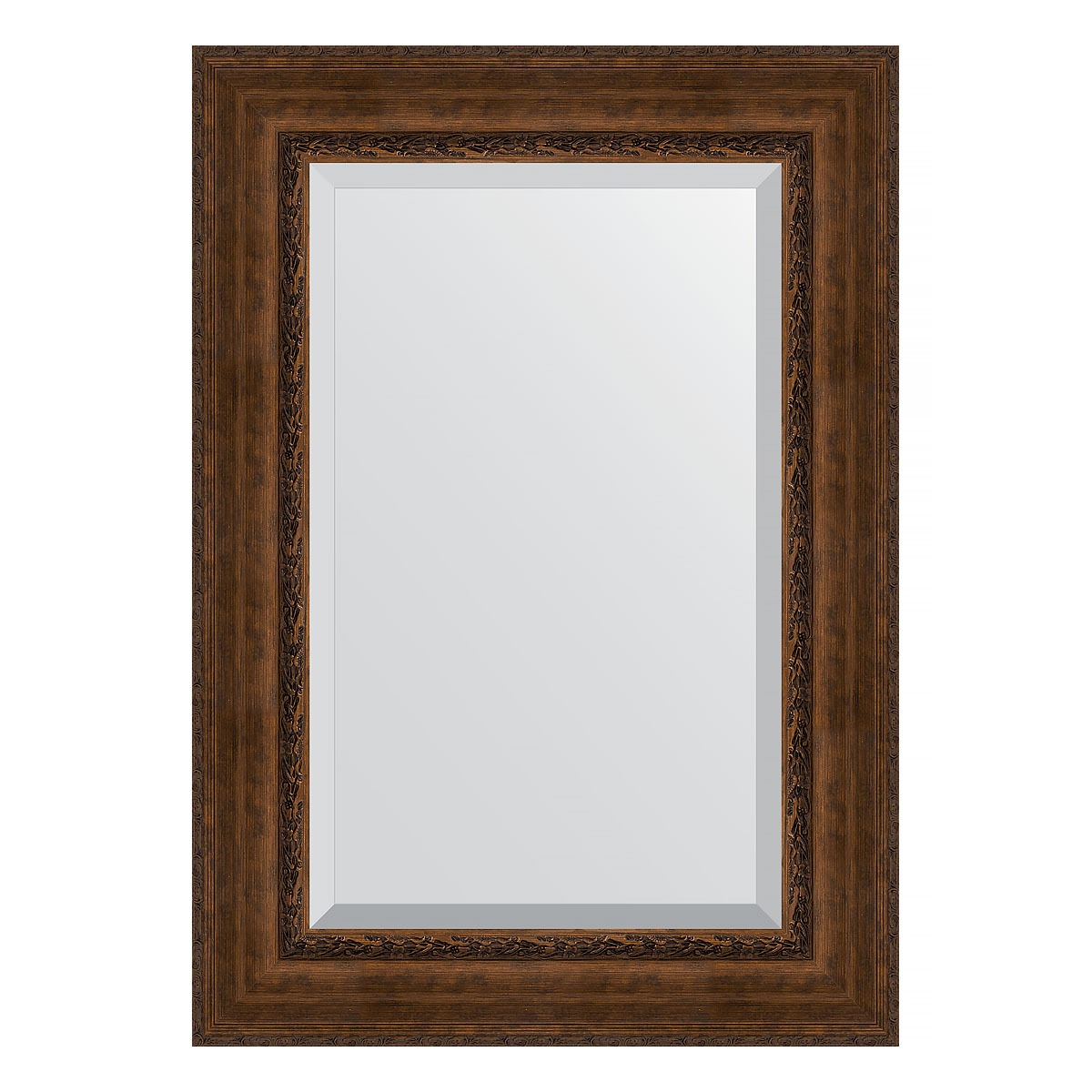 фото Зеркало с фацетом в багетной раме evoform состаренная бронза с орнаментом 120 мм 72х102 см