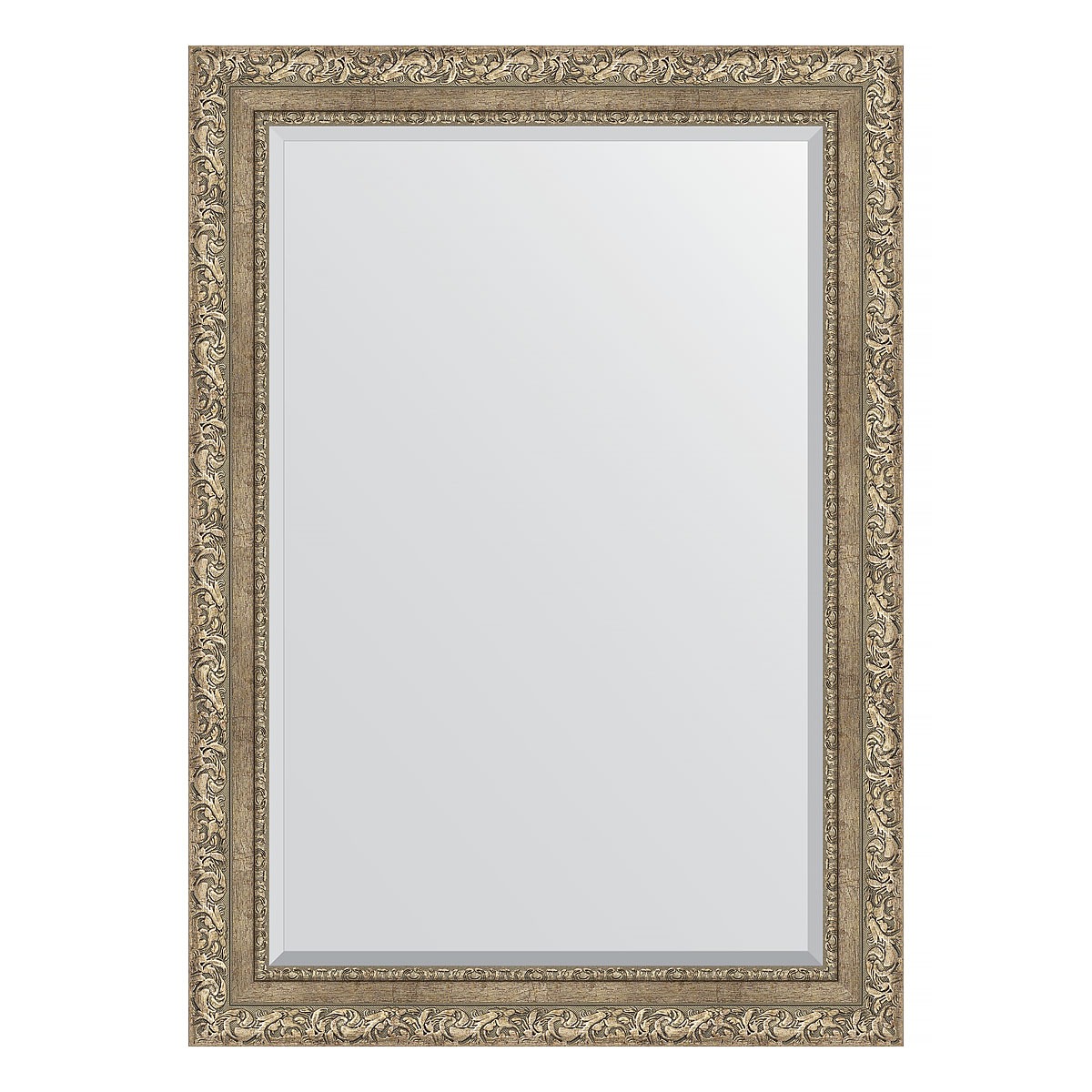 Зеркало с фацетом в багетной раме Evoform виньетка античное серебро 85 мм 75х105 см зеркало 45х55 см виньетка античное серебро
