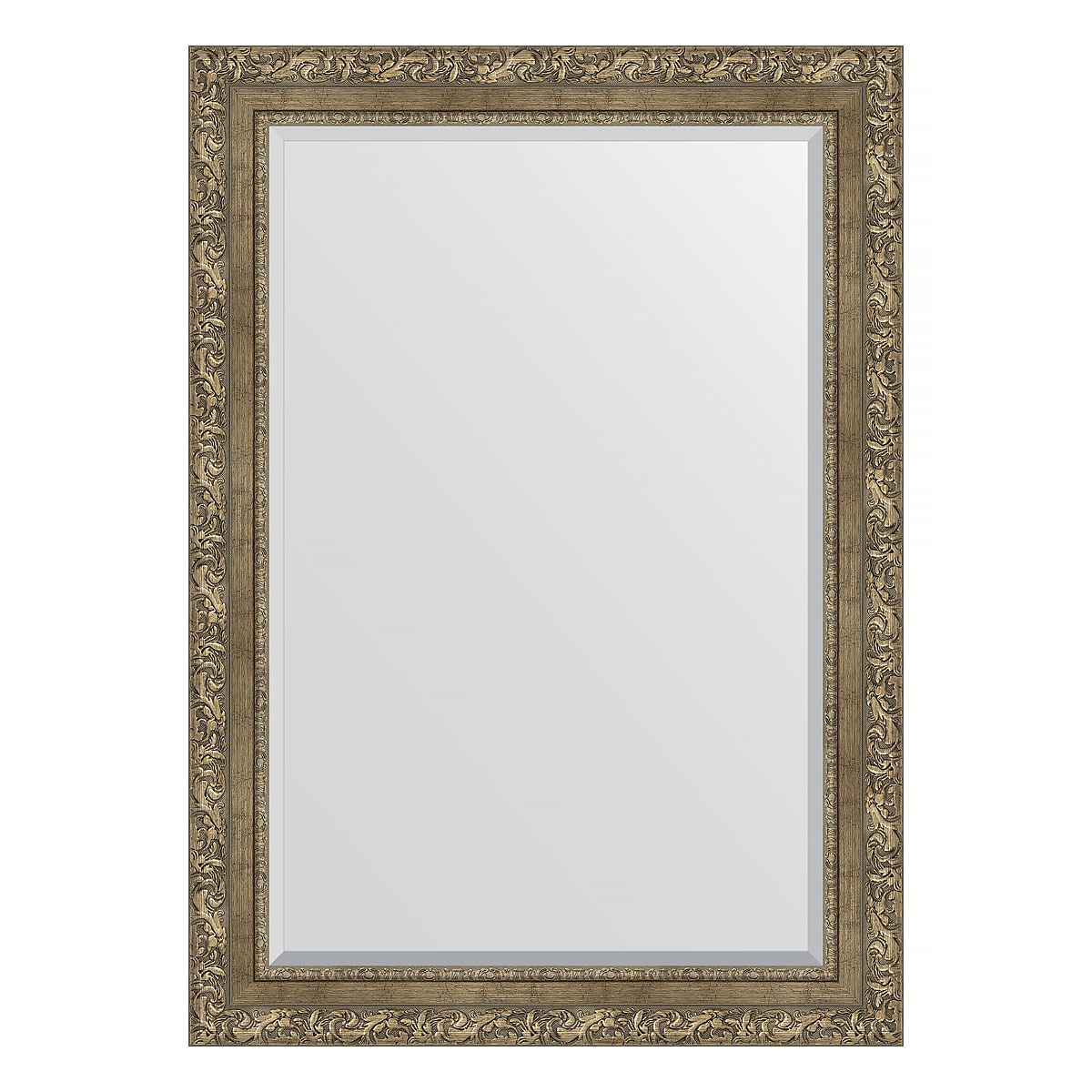 фото Зеркало с фацетом в багетной раме evoform виньетка античная латунь 85 мм 75х105 см