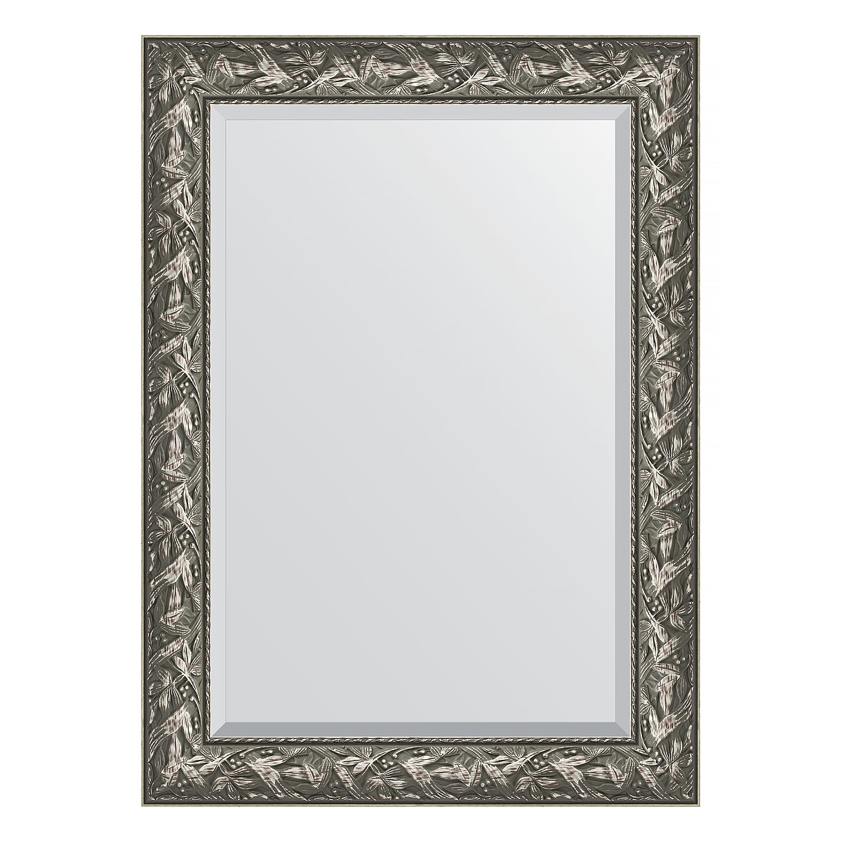 Зеркало с фацетом в багетной раме Evoform византия серебро 99 мм 79х109 см