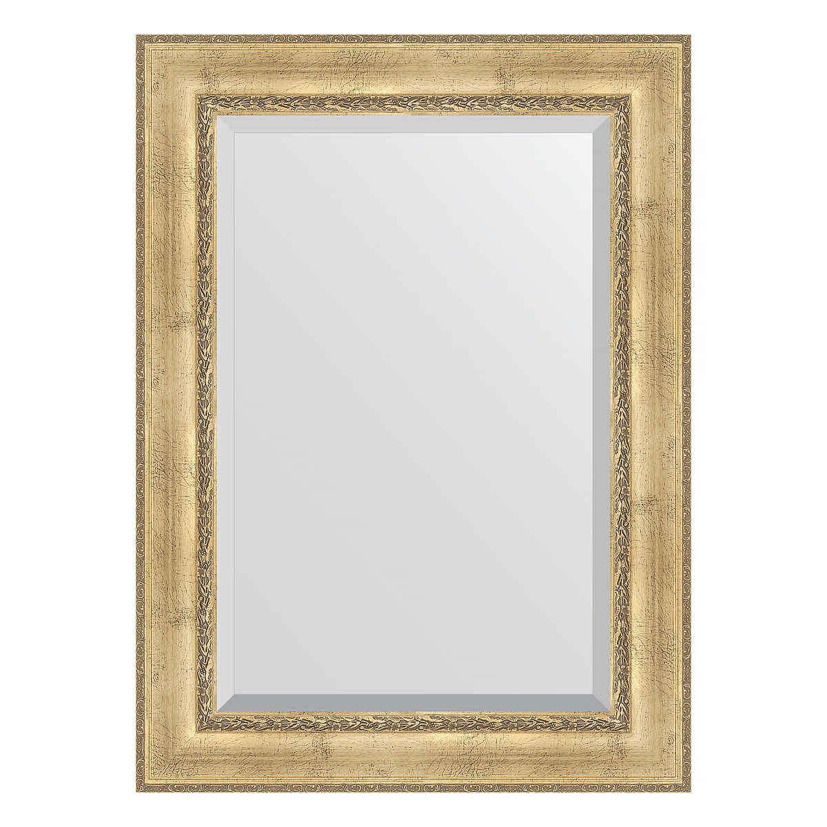 Зеркало с фацетом в багетной раме Evoform состаренное серебро с орнаментом 120 мм 82х112 см