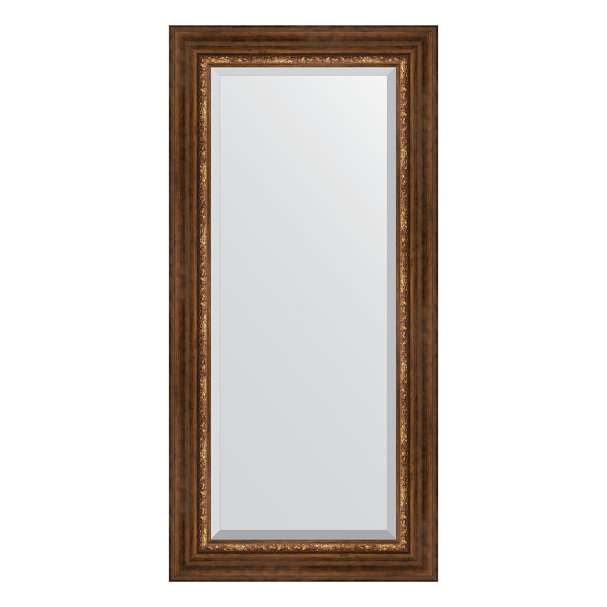 Зеркало с фацетом в багетной раме Evoform римская бронза 88 мм 56х116 см зеркало 106х106 см римская бронза evoform exclusive g by 4449
