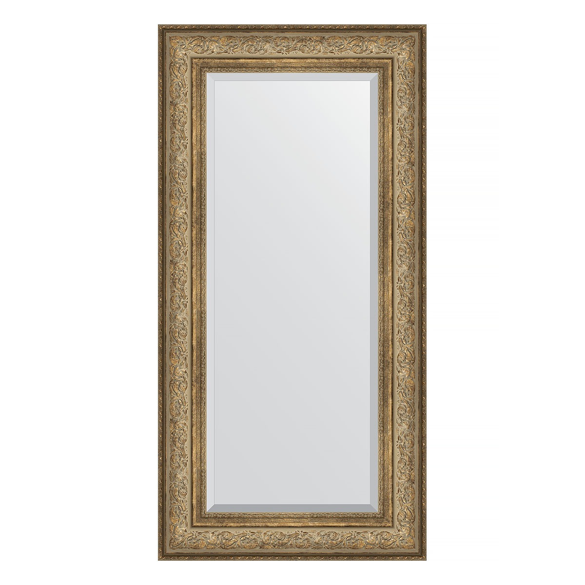 Зеркало с фацетом в багетной раме Evoform виньетка античная бронза 109 мм 60х120 см