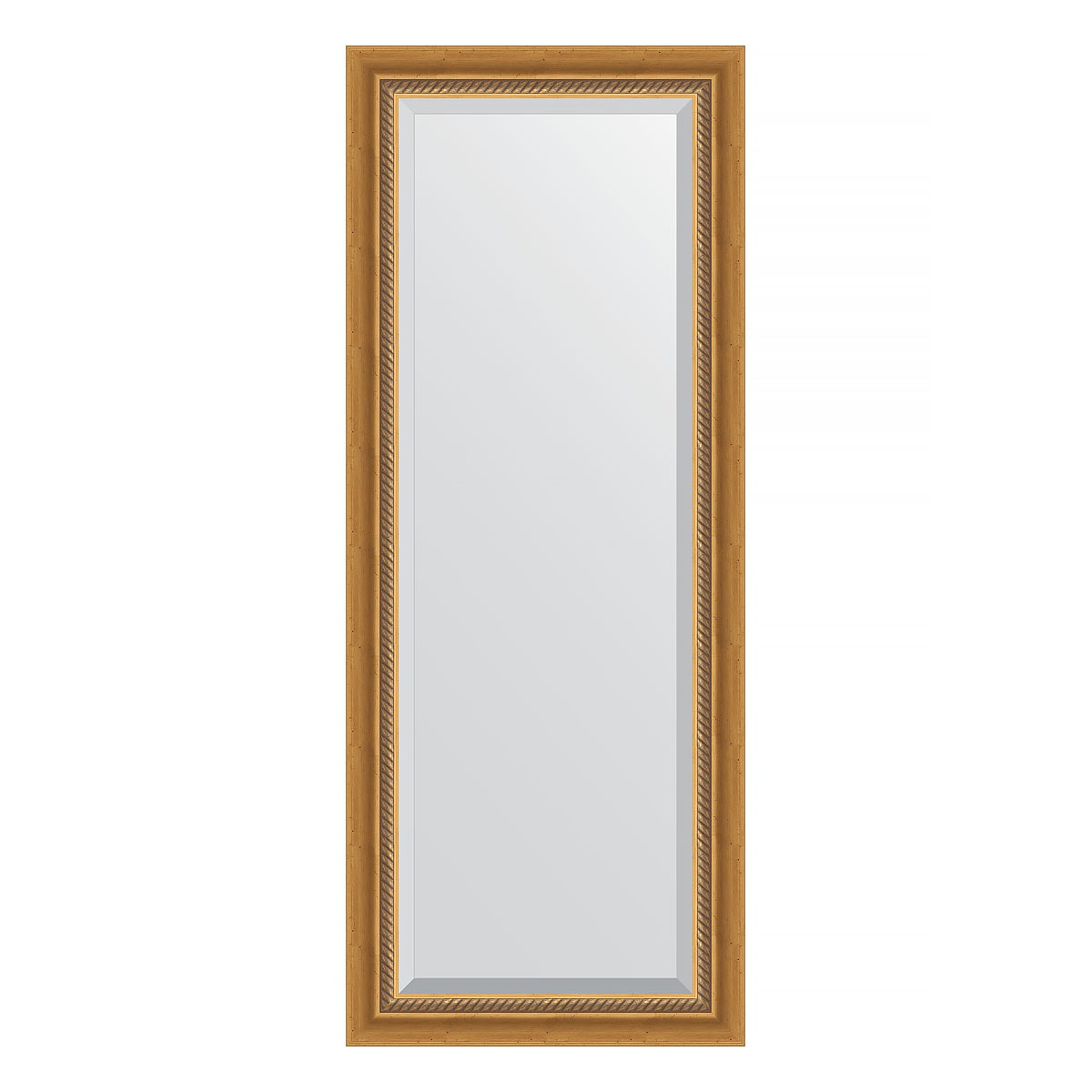 Зеркало с фацетом в багетной раме Evoform состаренное золото с плетением 70 мм 53х133 см