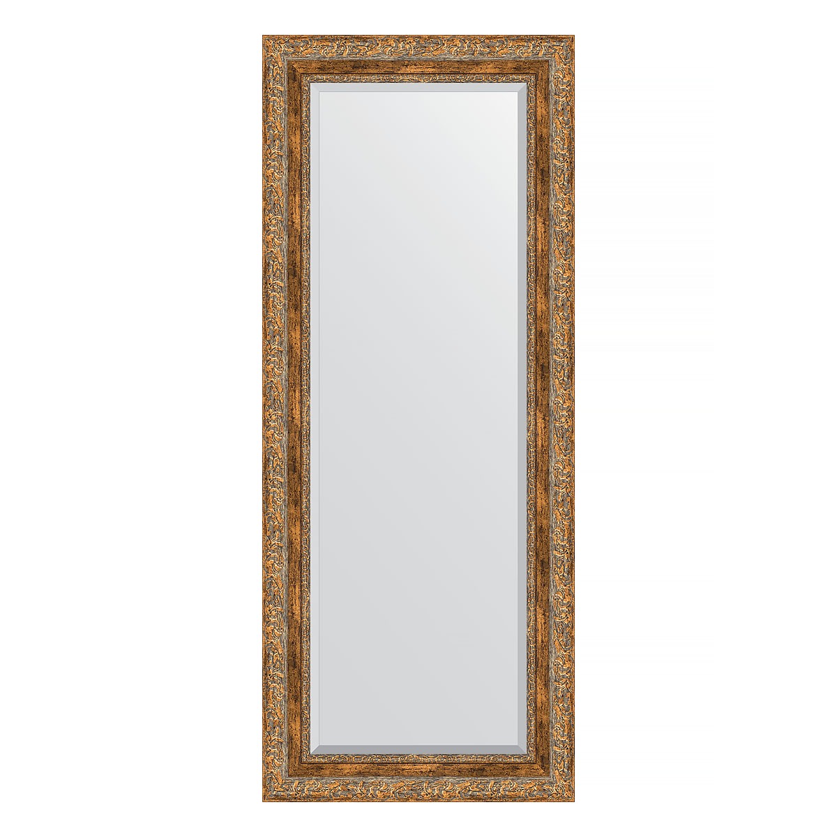 Зеркало с фацетом в багетной раме Evoform виньетка античная бронза 85 мм 55х135 см