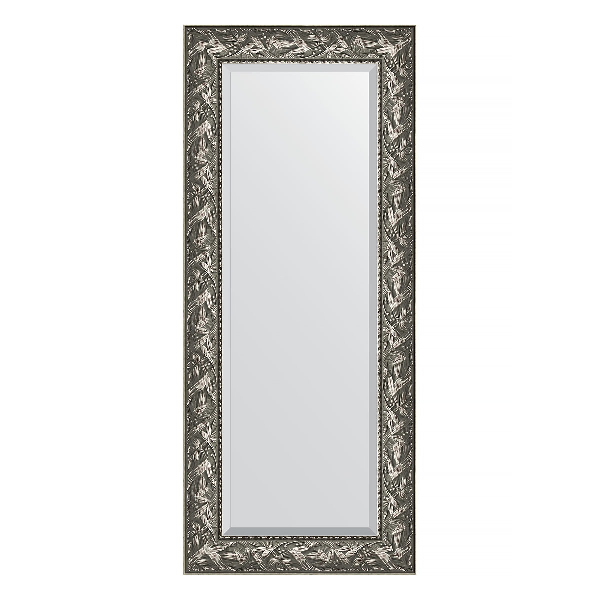 Зеркало с фацетом в багетной раме Evoform византия серебро 99 мм 59х139 см