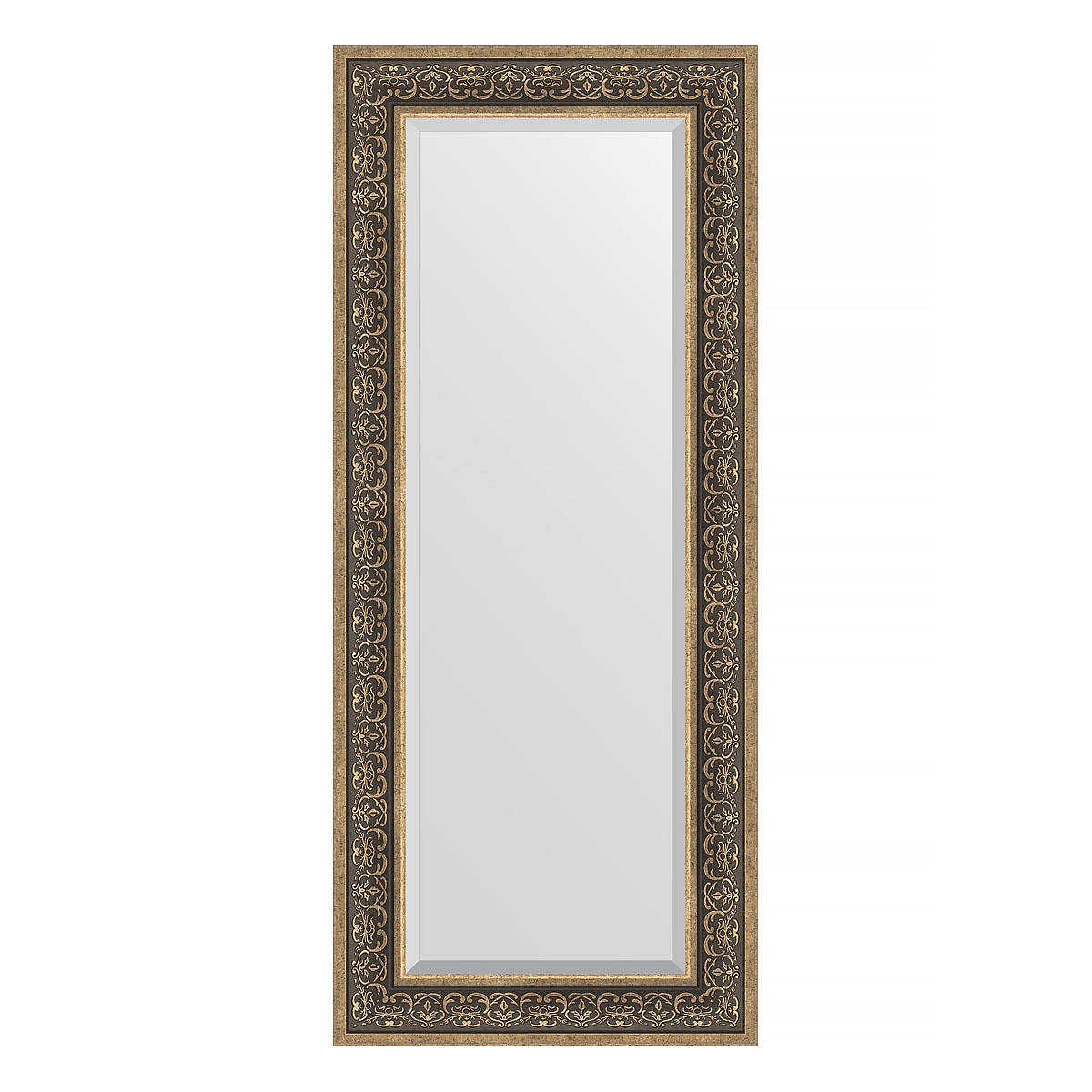 Зеркало с фацетом в багетной раме Evoform вензель серебряный 101 мм 59х139 см