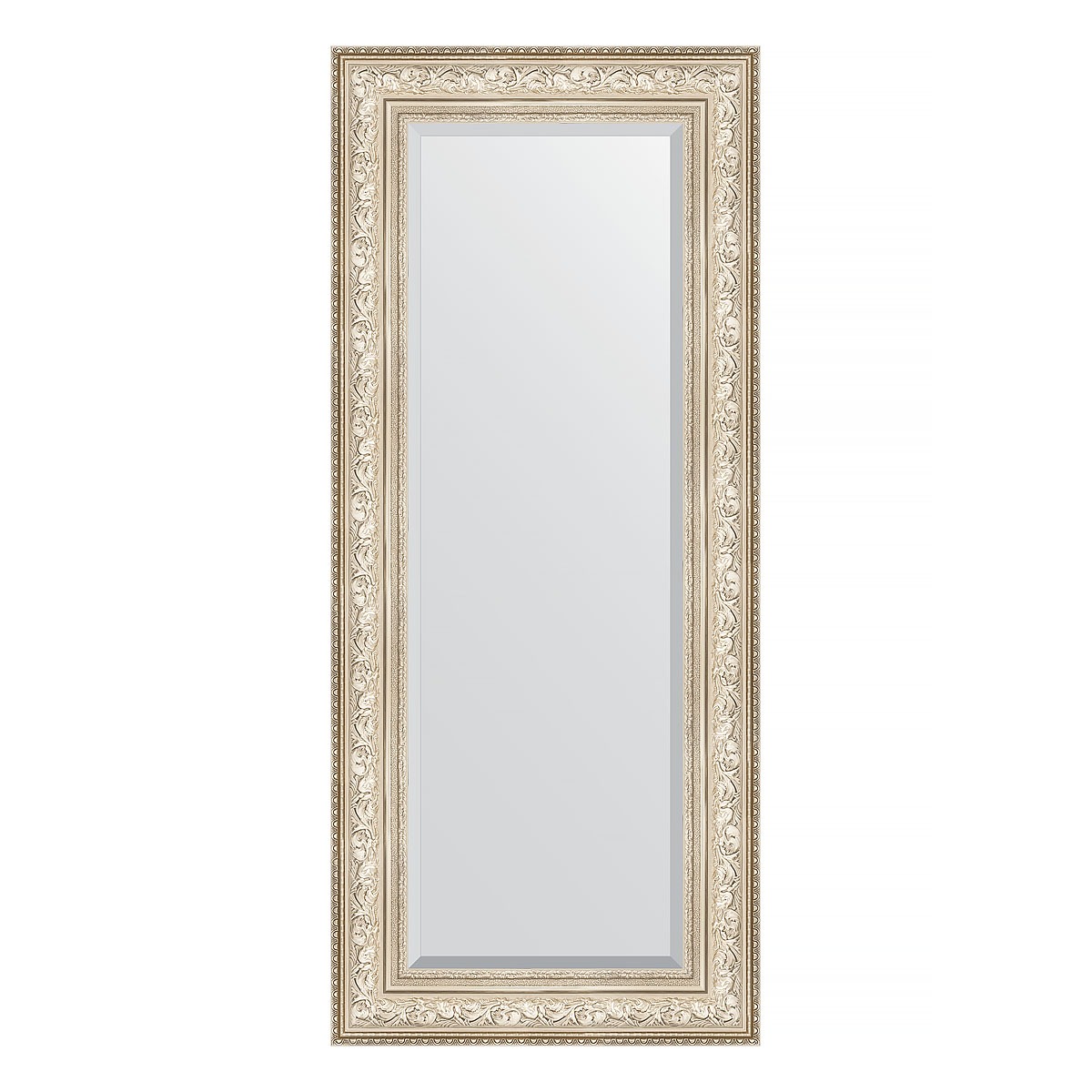 Зеркало с фацетом в багетной раме Evoform виньетка серебро 109 мм 60х140 см зеркало 45х55 см виньетка античное серебро