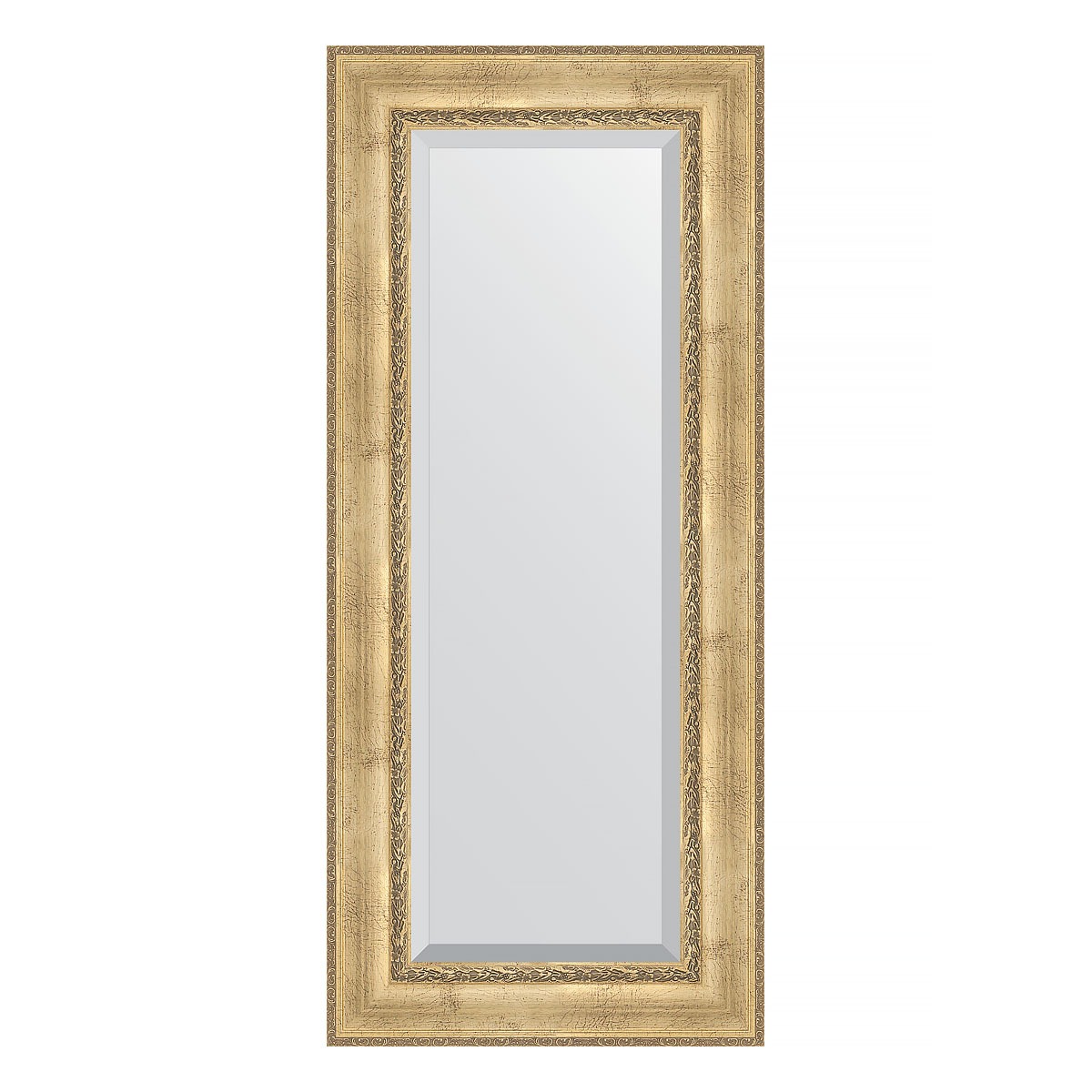 Зеркало с фацетом в багетной раме Evoform состаренное серебро с орнаментом 120 мм 62х142 см