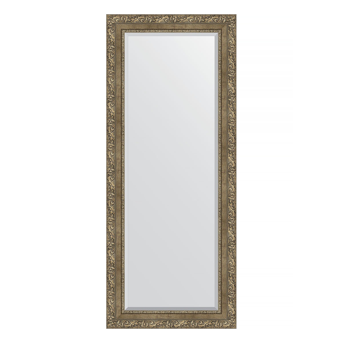 Зеркало с фацетом в багетной раме Evoform виньетка античная латунь 85 мм 60х145 см