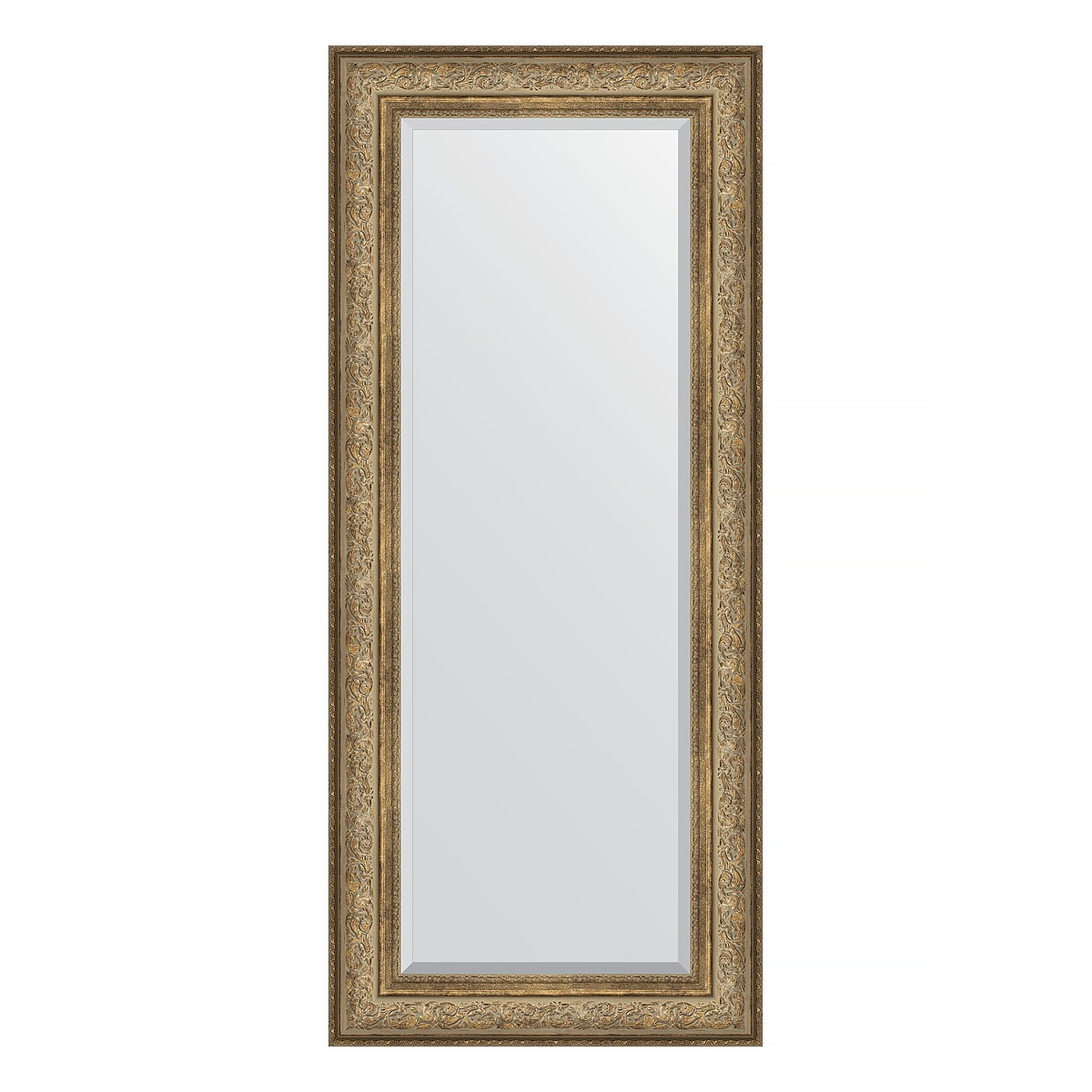 Зеркало с фацетом в багетной раме Evoform виньетка античная бронза 109 мм 65х150 см