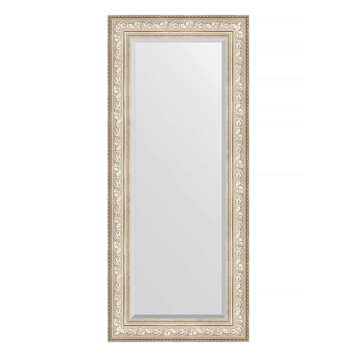 Зеркало с фацетом в багетной раме Evoform виньетка серебро 109 мм 65х150 см