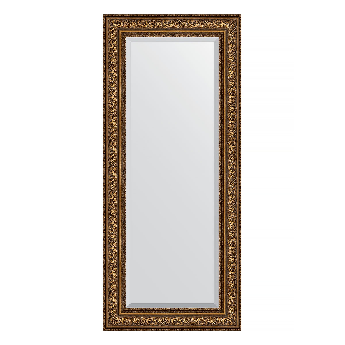 Зеркало с фацетом в багетной раме Evoform виньетка состаренная бронза 109 мм 65х150 см