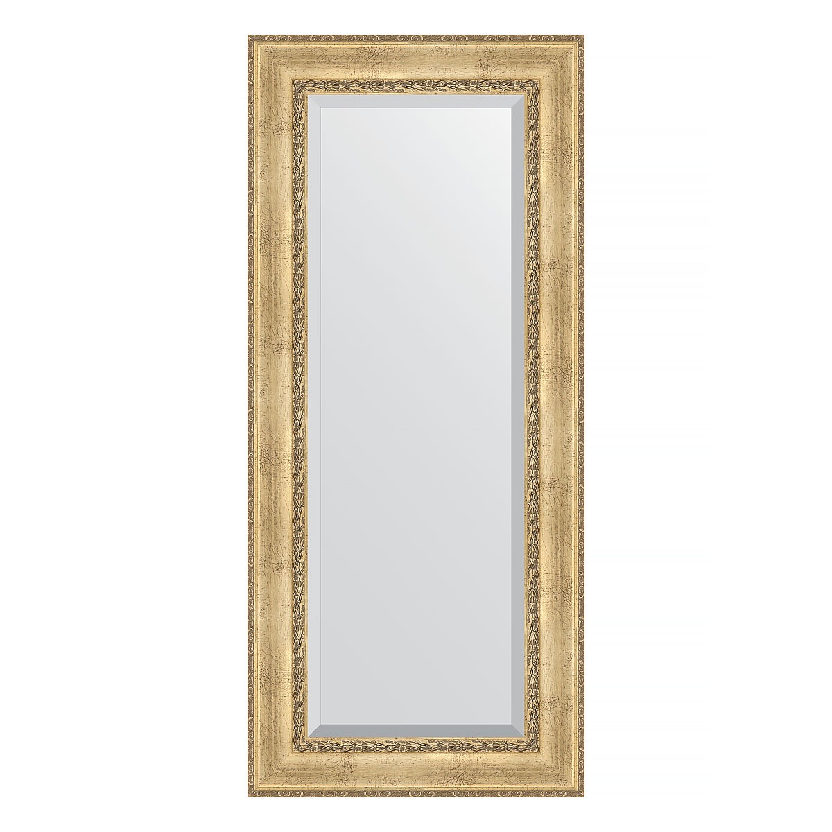 Зеркало с фацетом в багетной раме Evoform состаренное серебро с орнаментом 120 мм 67х152 см