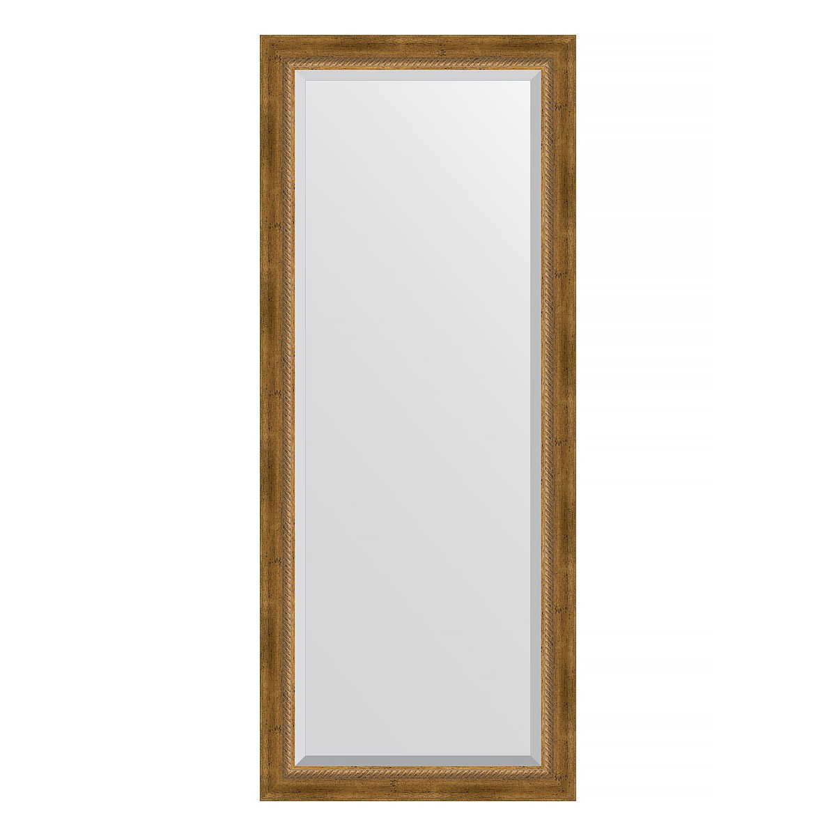 Зеркало с фацетом в багетной раме Evoform состаренное бронза с плетением 70 мм 63х153 см