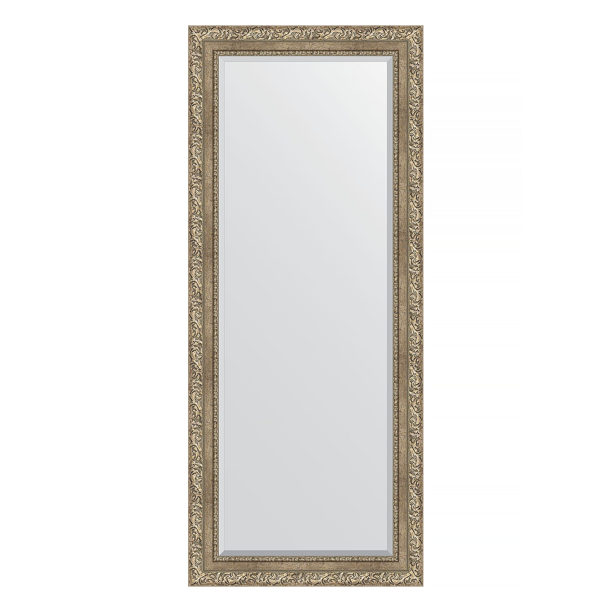 Зеркало с фацетом в багетной раме Evoform виньетка античное серебро 85 мм 65х155 см зеркало с фацетом в багетной раме evoform виньетка бронзовая 85 мм 75х165 см