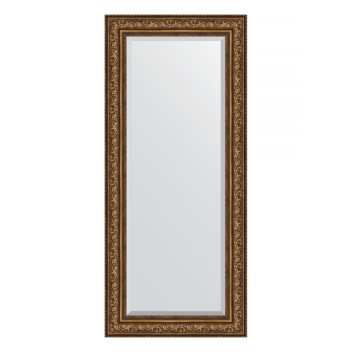 Зеркало с фацетом в багетной раме Evoform виньетка состаренная бронза 109 мм 70х160 см зеркало evoform с фацетом 15 mm 70х160 см