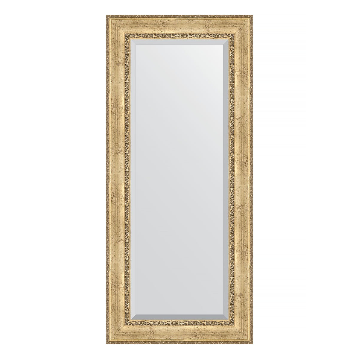 Зеркало с фацетом в багетной раме Evoform состаренное серебро с орнаментом 120 мм 72х162 см