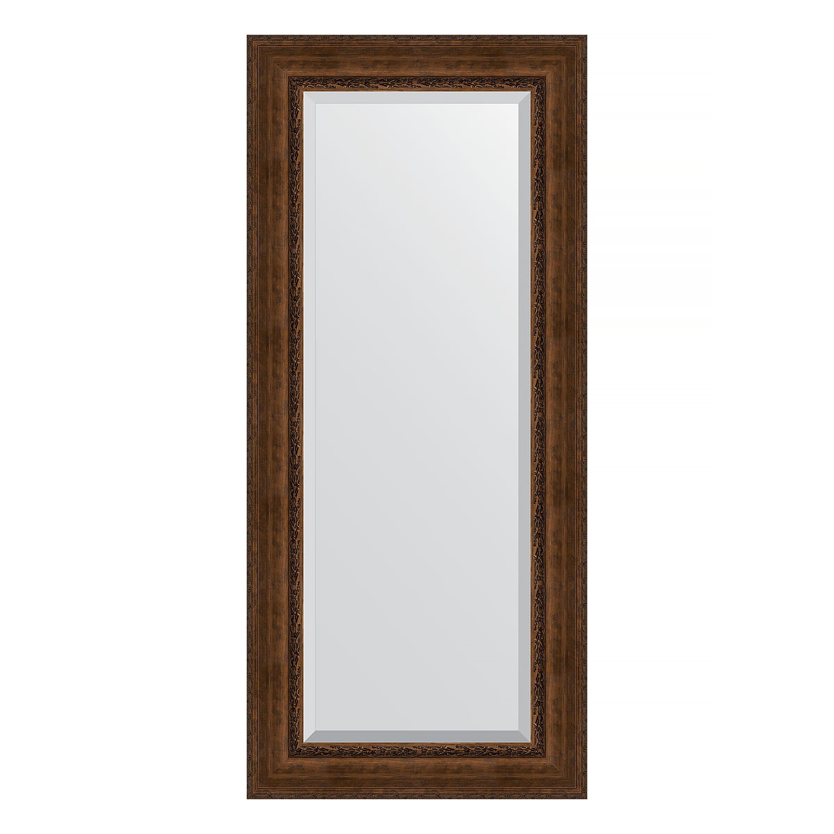 Зеркало с фацетом в багетной раме Evoform состаренная бронза с орнаментом 120 мм 72х162 см