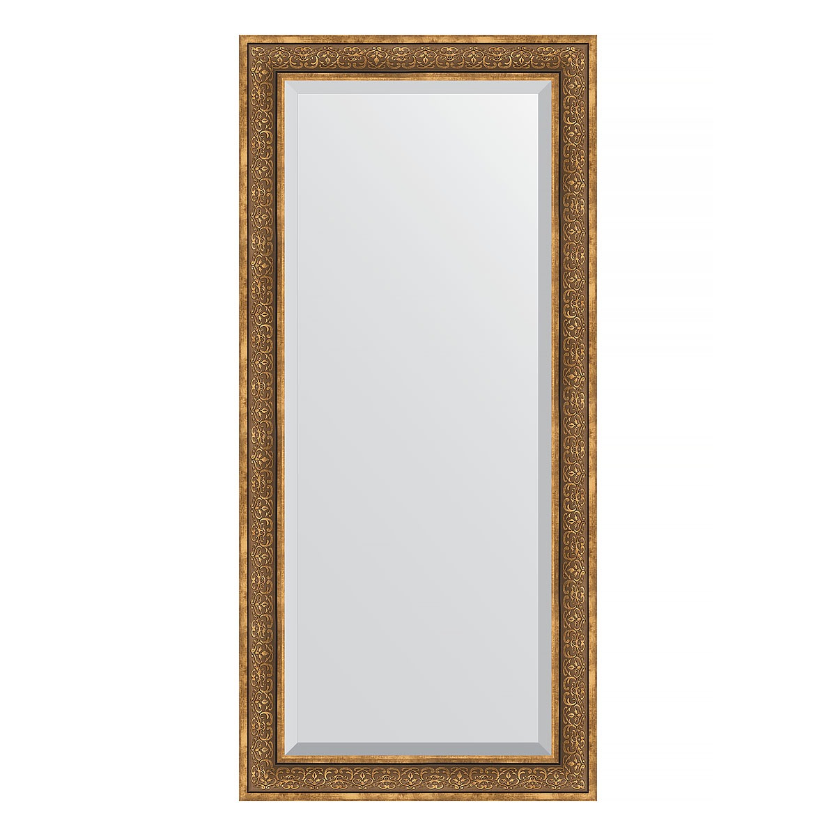 Зеркало с фацетом в багетной раме Evoform вензель бронзовый 101 мм 79х169 см
