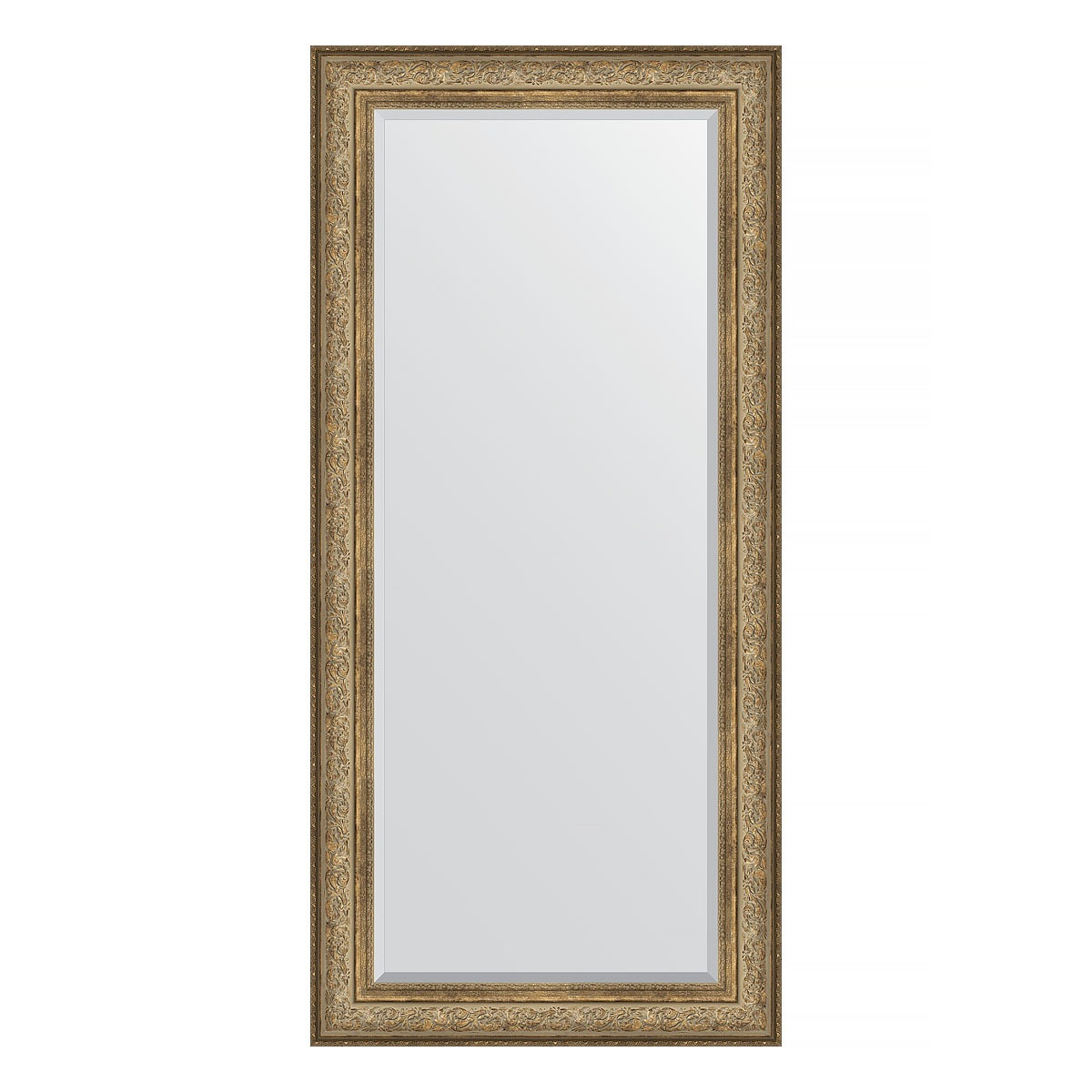 Зеркало с фацетом в багетной раме Evoform виньетка античная бронза 109 мм 80х170 см 29139