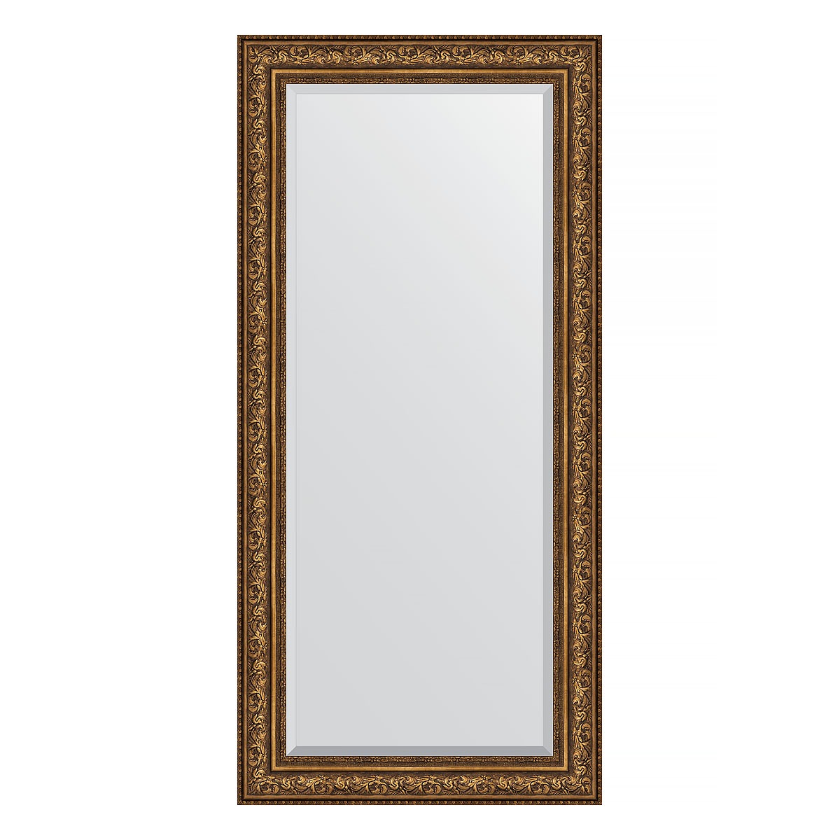 Зеркало с фацетом в багетной раме Evoform виньетка состаренная бронза 109 мм 80х170 см 29139