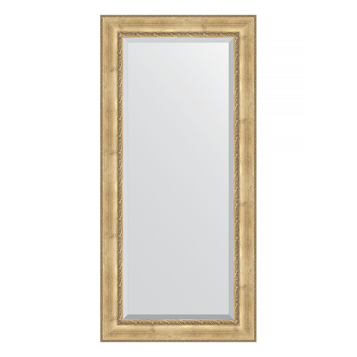 Зеркало с фацетом в багетной раме Evoform состаренное серебро с орнаментом 120 мм 82х172 см