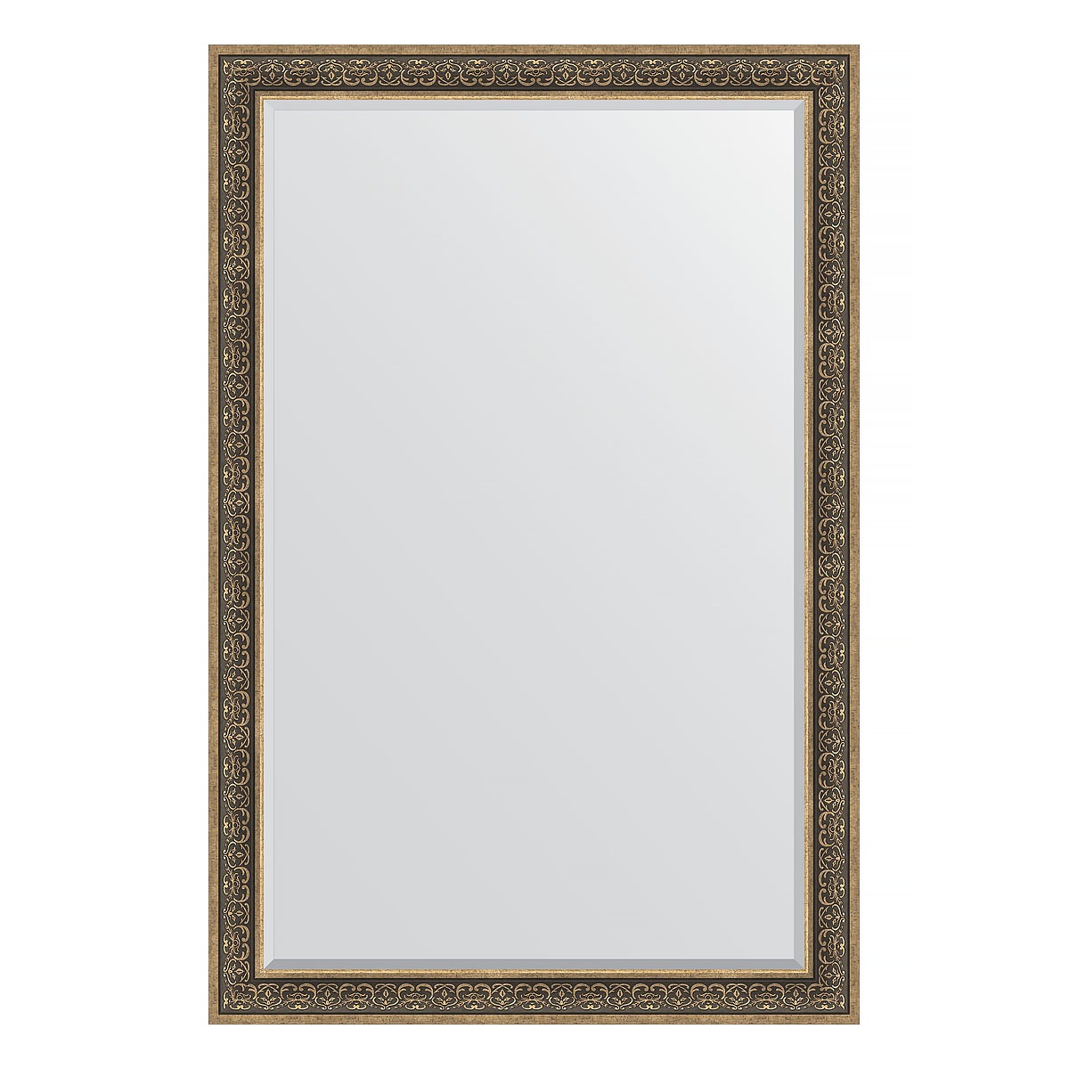 Зеркало с фацетом в багетной раме Evoform вензель серебряный 101 мм 119х179 см