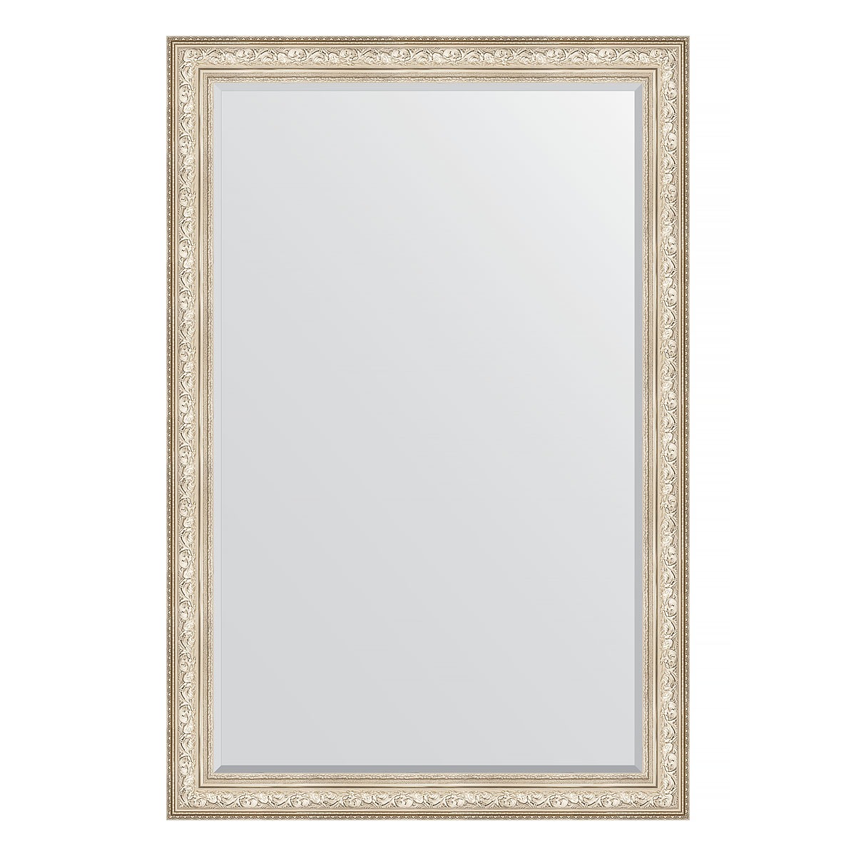 Зеркало с фацетом в багетной раме Evoform виньетка серебро 109 мм 120х180 см 38089