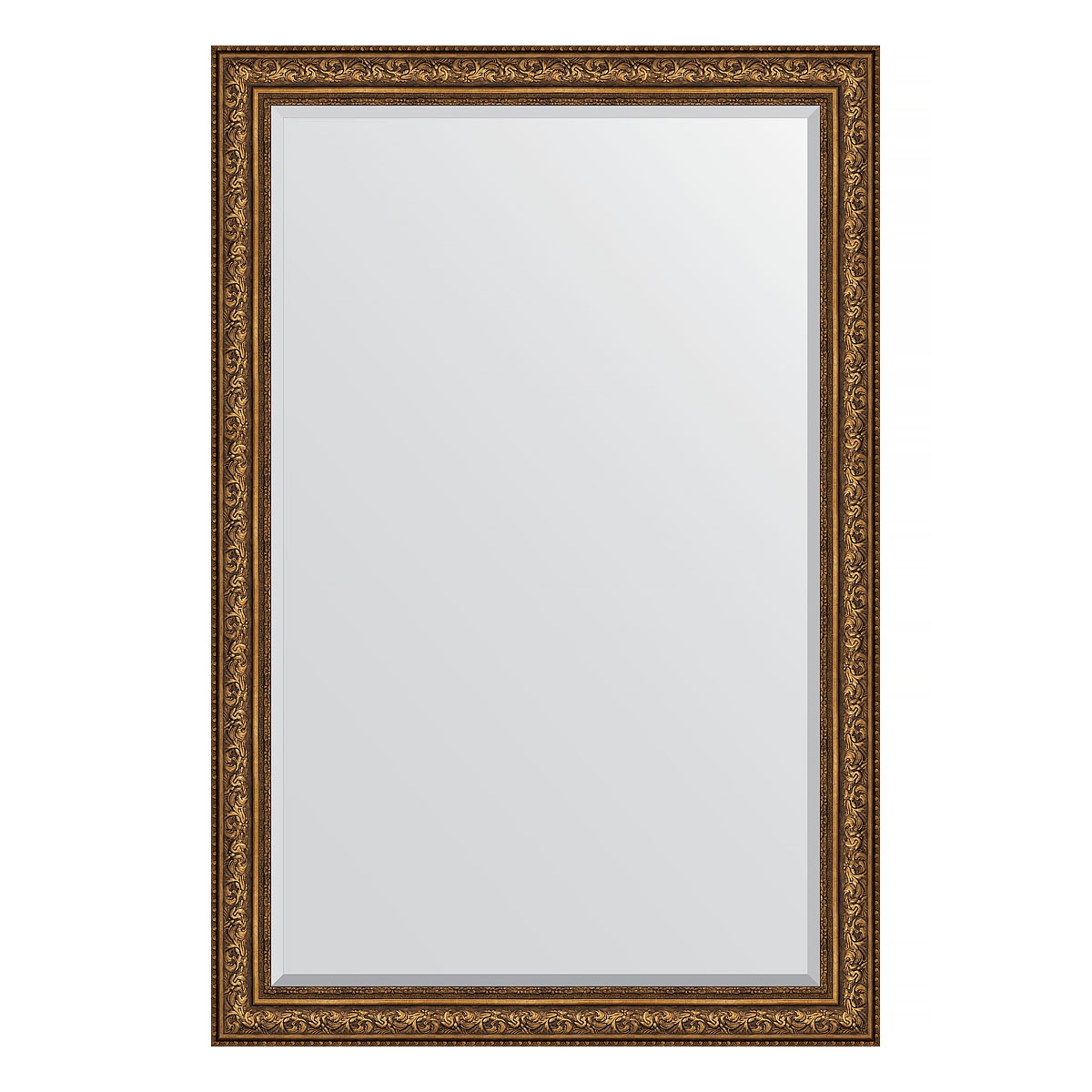 Зеркало с фацетом в багетной раме Evoform виньетка состаренная бронза 109 мм 120х180 см 38089