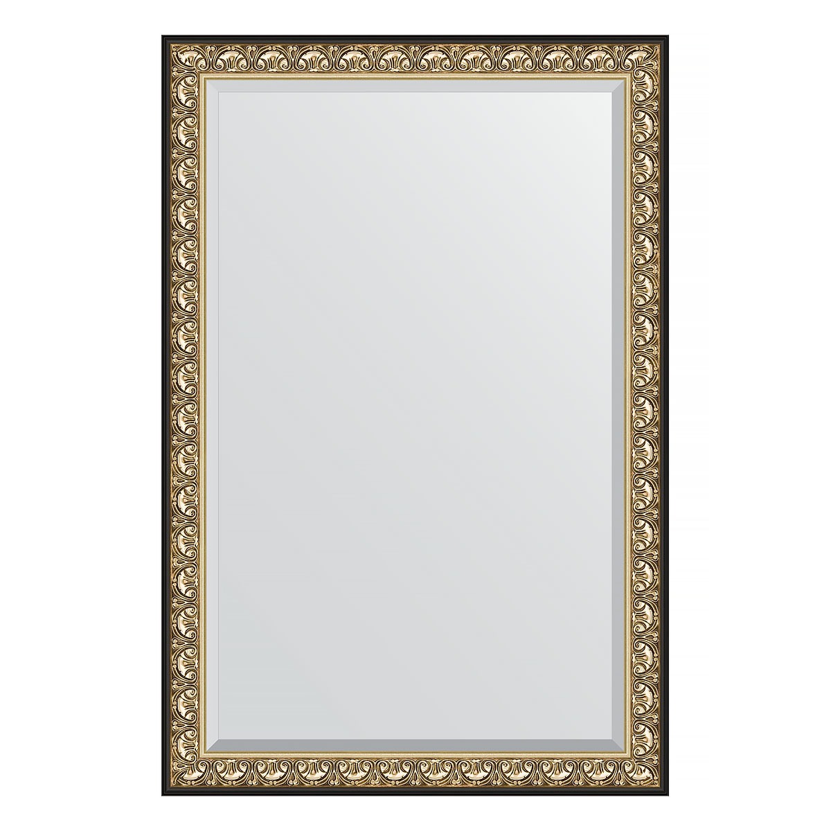 Зеркало с фацетом в багетной раме Evoform барокко золото 106 мм 120х180 см зеркало 80х135 см барокко золото evoform exclusive g by 4251