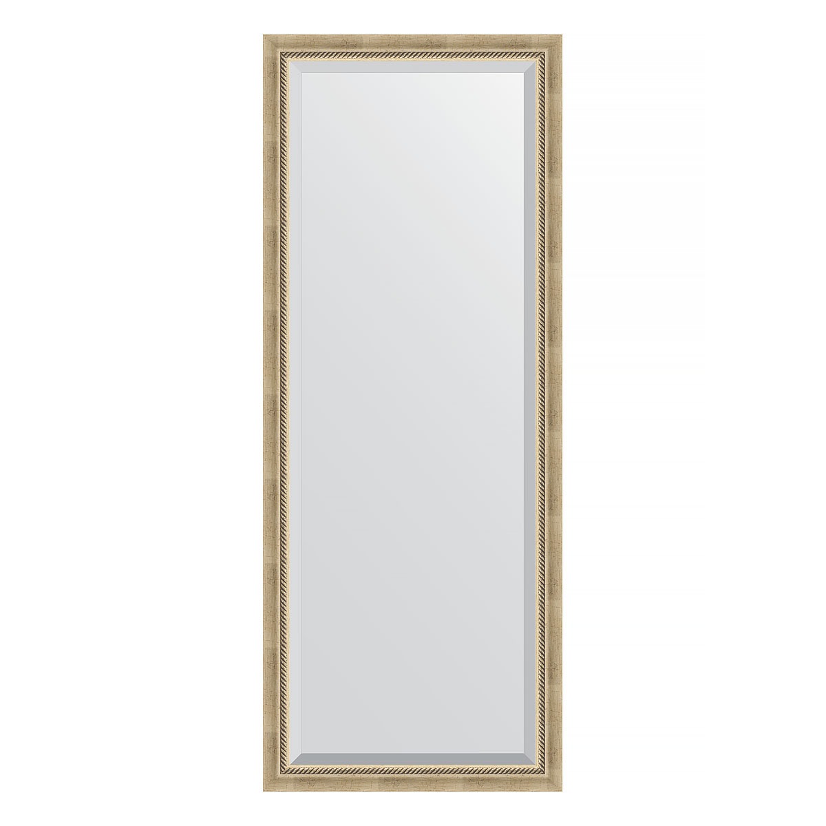 Зеркало напольное с фацетом в багетной раме Evoform состаренное серебро с плетением 70 мм 78x198 см